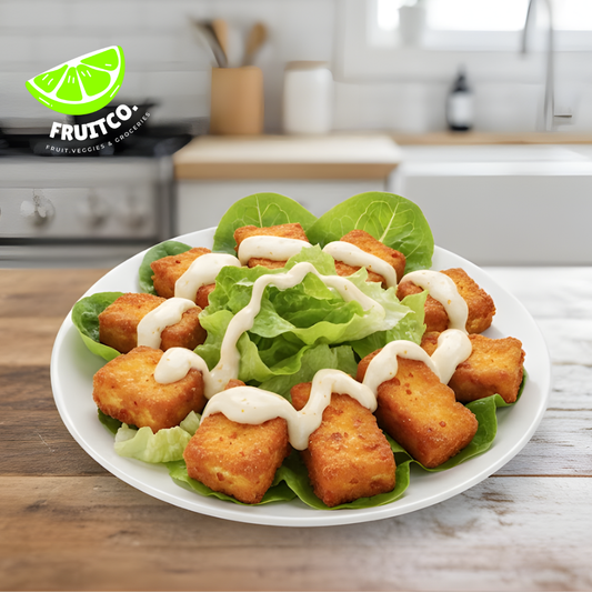 Vegan Caesar Salad with Cajun Tofu