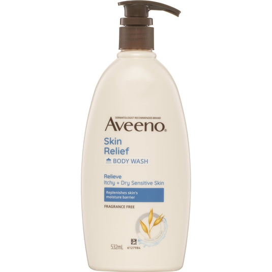 Fruitco Aveeno Skin Relief Body Wash Dry Sensitive Skin Fragrance Free 532ml