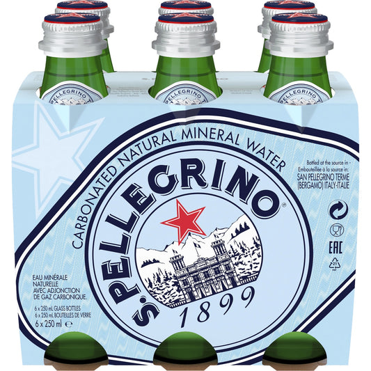 Fruitco Sanpellegrino Natural Mineral Water 250ml x6 Pack