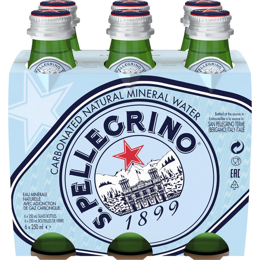 Fruitco Sanpellegrino Natural Mineral Water 250ml x6 Pack