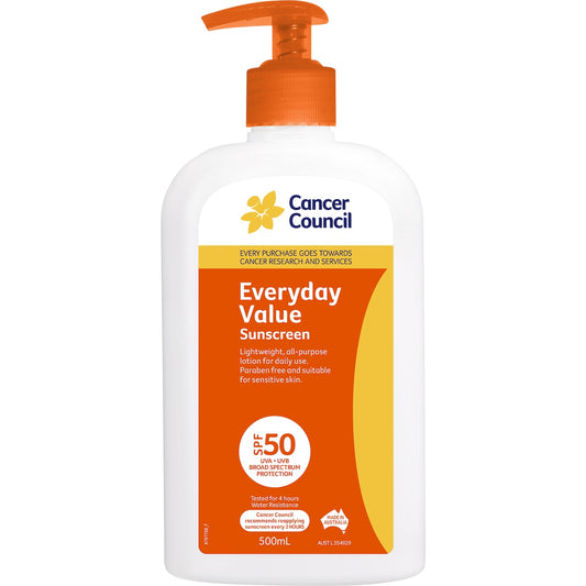 Fruitco Cancer Council Everyday Value Sunscreen Spf50+ 500ml