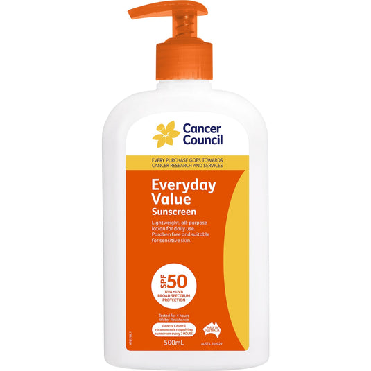 Fruitco Cancer Council Everyday Value Sunscreen Spf50+ 500ml