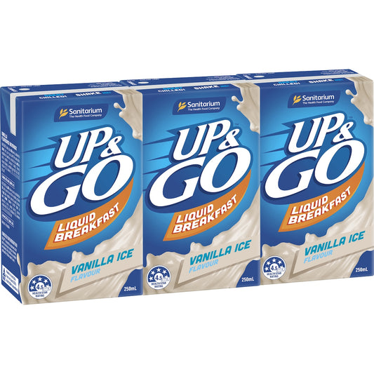 Fruitco Sanitarium Up&Go Liquid Breakfast Vanilla Ice 3 Pack