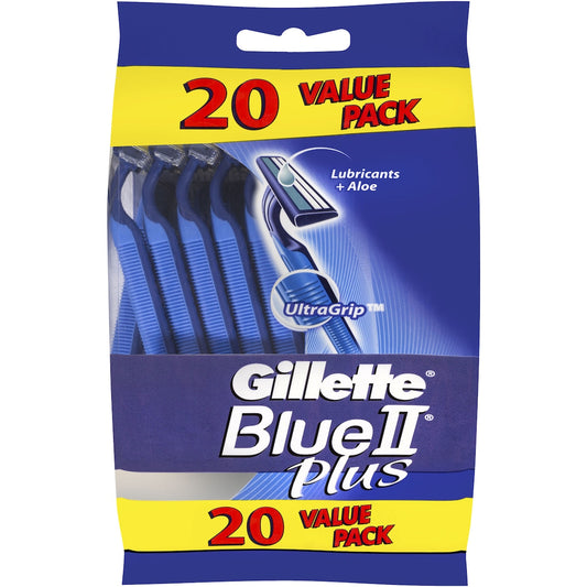 Fruitco Gillette Blue Ii Disposable Shaving Razor Plus 20 Pack