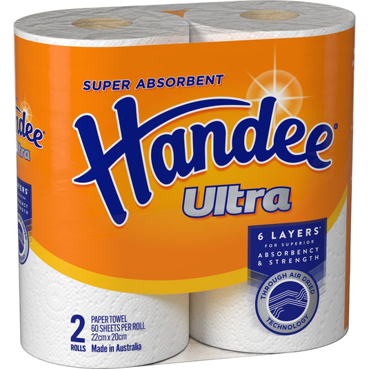 Fruitco Handee Ultra Paper Towel White 120 Sheets 2 Pack