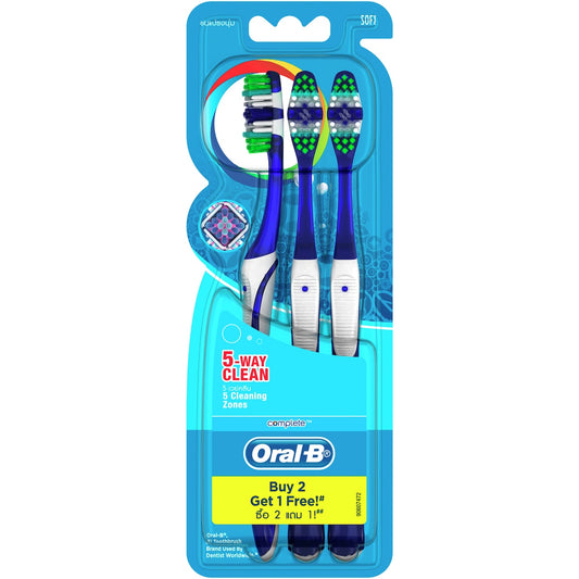 Fruitco Oral-B Complete 5 Way Clean Soft Toothbrush 3 pack