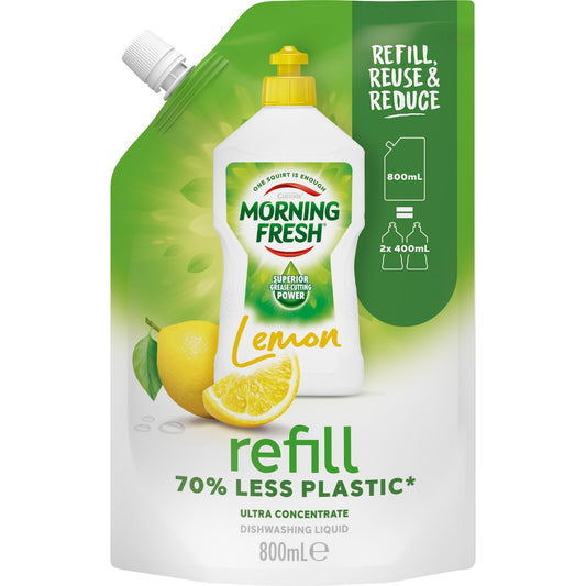 Fruitco Morning Fresh Refill Lemon Dishwashing Liquid Washing Up 800ml