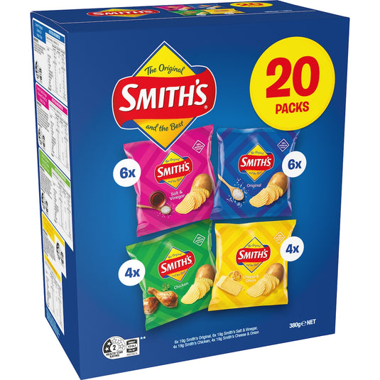 Fruitco Smith's Potato Chips Original Favourites Multipack Variety 20 Pack