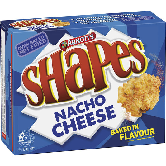 Fruitco Arnott's Shapes Nacho Cheese Cracker Biscuits 160g