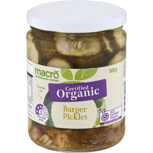 Fruitco Macro Organic Burger Pickles 500g
