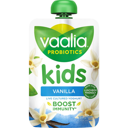Fruitco Vaalia Kids Probiotic Yoghurt Pouch Vanilla 140g