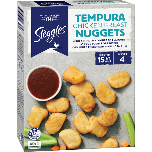 Fruitco Steggles Chicken Breast Nuggets Tempura 400g
