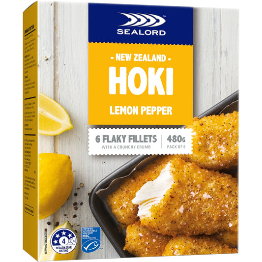 Fruitco Sealord Hoki Fillets Lemon Pepper 480g