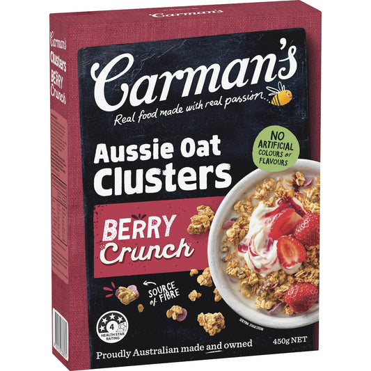 Fruitco Carman's Clusters Aussie Oat Crunchy Berry Crunch 450g