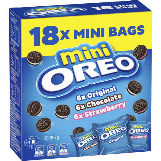 Fruitco Oreo Minis Cookies Variety Bags 18 Pack 367g