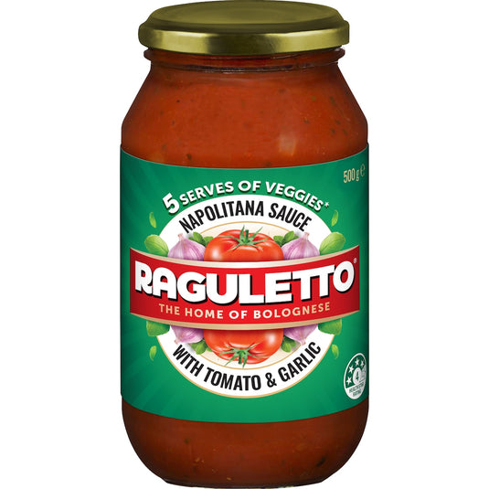 Fruitco Raguletto Napolitana Bolognese Pasta Sauce With Tomato & Garlic 500g