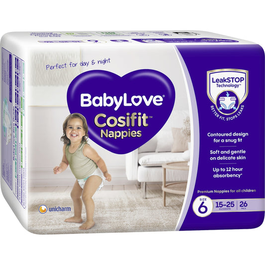 Fruitco Babylove Cosifit Nappies Size 6 (15-25kg) 26 Pack