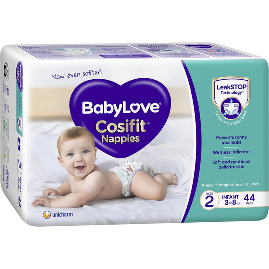 Fruitco Babylove Cosifit Infant Nappies Size 2 (3-8kg) 44 Pack