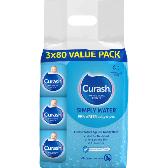 Fruitco Curash Simply Water Wipes 80 x 3 pack