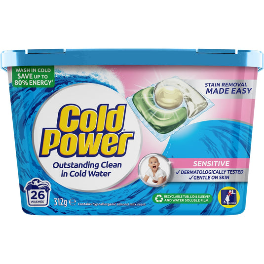 Fruitco Cold Power Sensitive Laundry Capsules Washing Detergent 26 pack