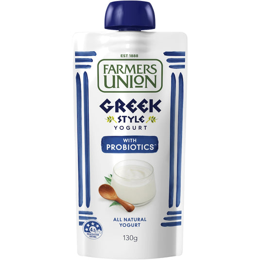 Fruitco Farmers Union Greek Style Yogurt Pouch Natural 130g