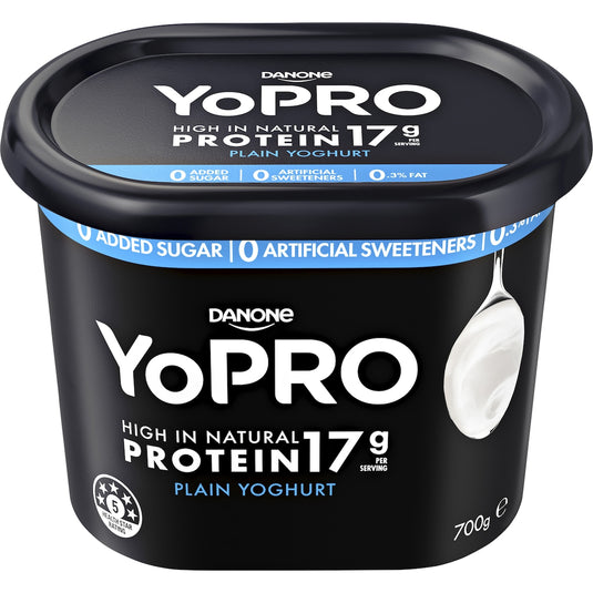 Fruitco YoPRO Danone High Protein Yoghurt No Added Sugar Plain 700g