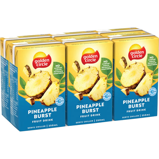 Fruitco Golden Circle Fruit Drinks Lunch Box Poppers Multipack Pineapple Burst