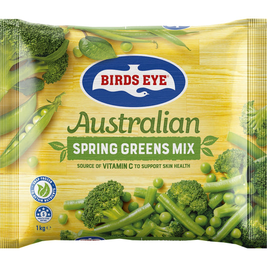 Fruitco Birds Eye Australian Spring Greens Mix Green Beans, Peas & Broccoli 1kg
