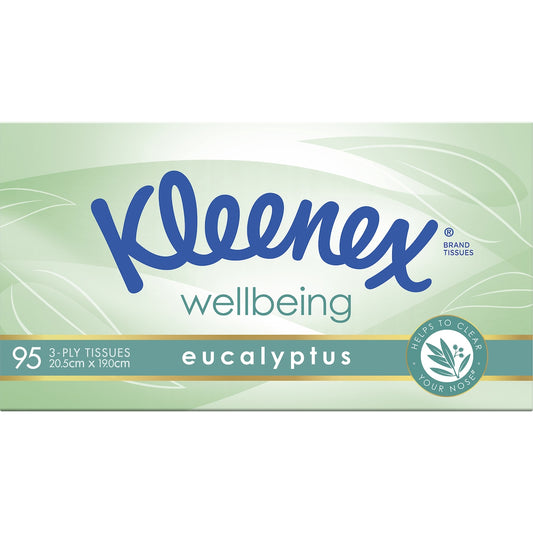 Fruitco Kleenex Eucalyptus 3 Ply Facial Tissues 95 Pack
