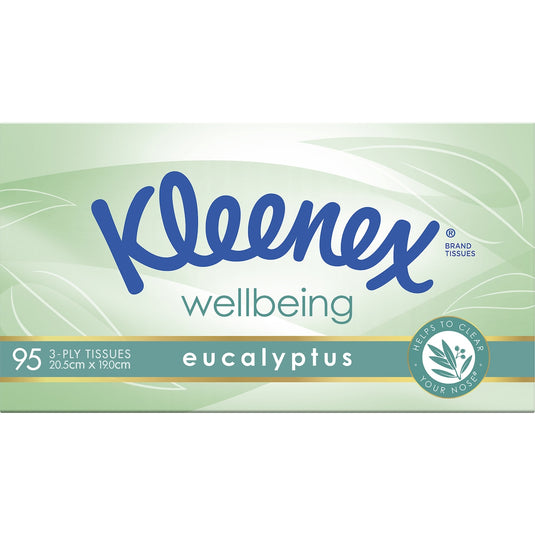 Fruitco Kleenex Eucalyptus 3 Ply Facial Tissues 95 Pack
