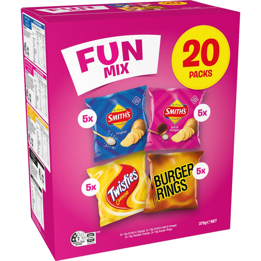 Fruitco Smith's Potato Chips Fun Mix Multipack Variety 20 Pack
