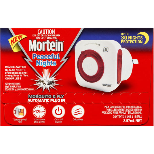 Fruitco Mortein Peaceful Nights Automatic Plug In Fly & Mosquito Repellent 2.57ml