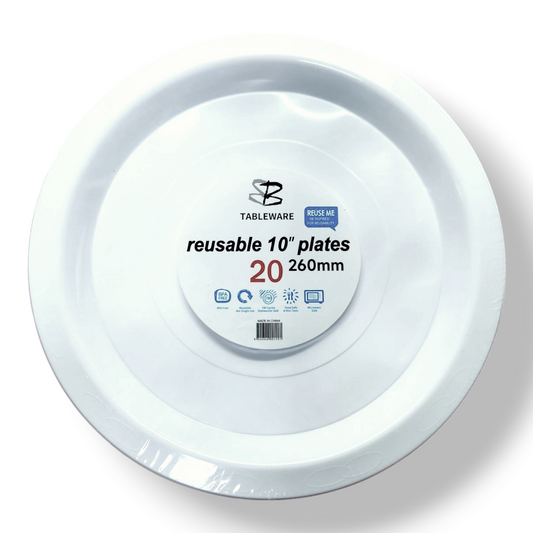 Butterfly 20 Pcs 10" Reusable Plates 260mm