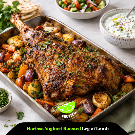 Harissa Yoghurt Roasted Leg of Lamb