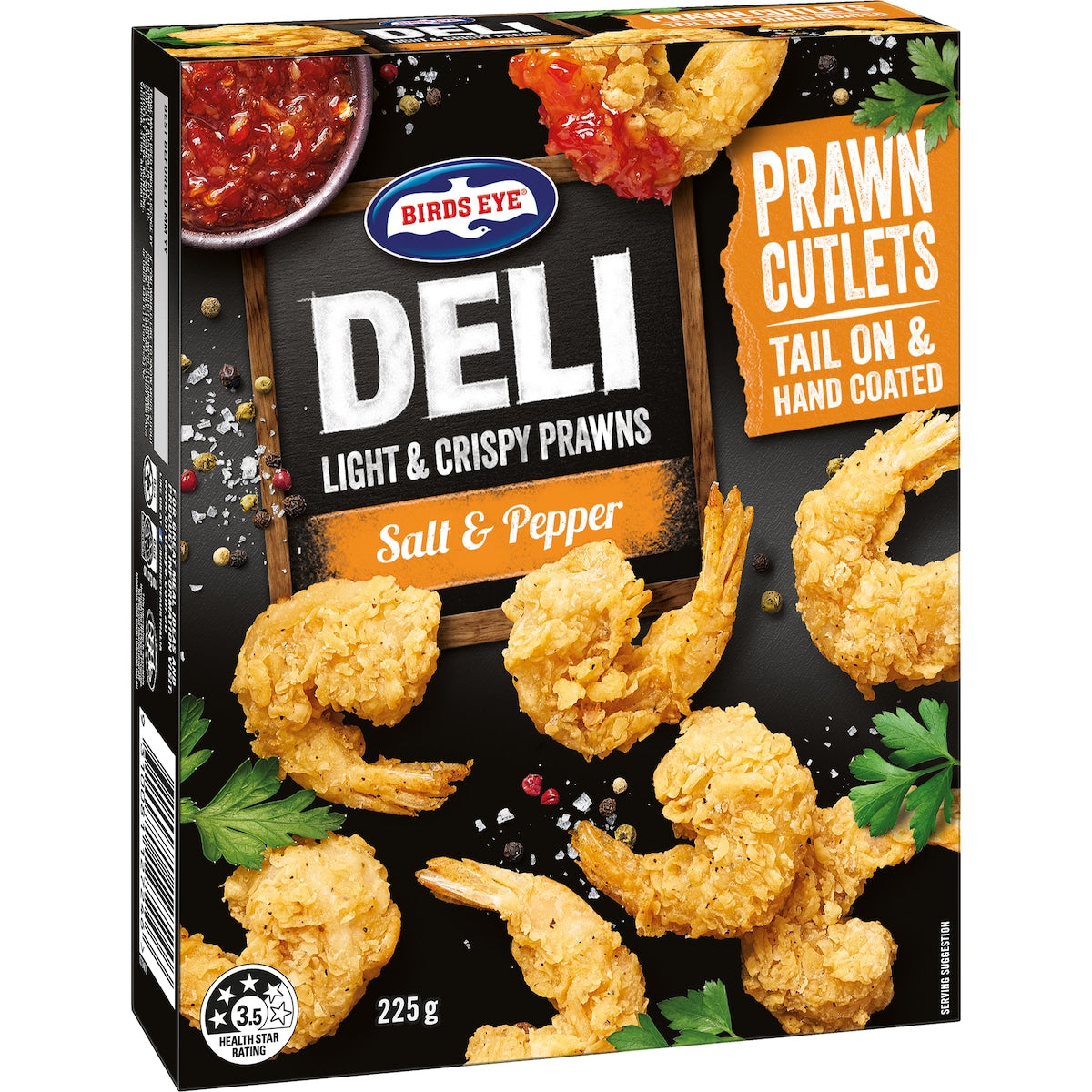 Fruitco Birds Eye Deli Salt & Pepper Prawn Cutlets 225g