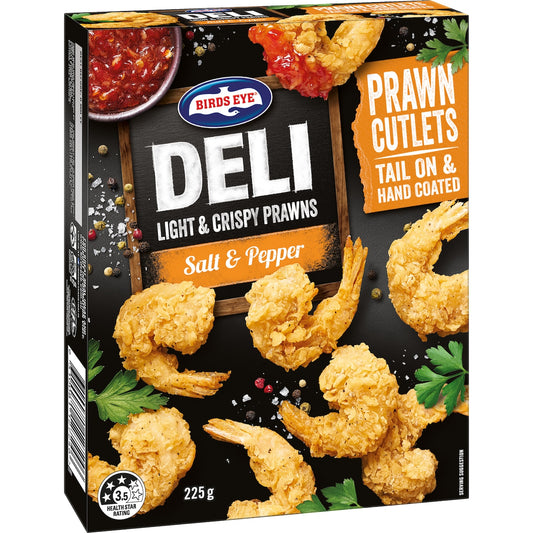 Fruitco Birds Eye Deli Salt & Pepper Prawn Cutlets 225g