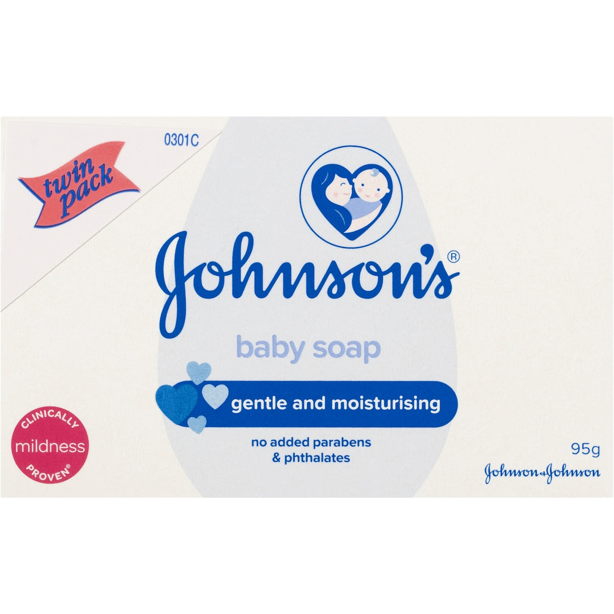 Fruitco Johnson's Gentle Moisturising Baby Soap Bar Twin Pack 2 x 95g