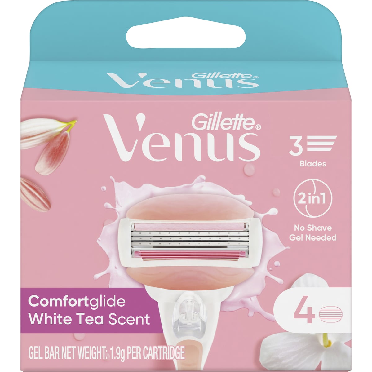 Fruitco Gillette Venus Comfortglide White Tea Razor Blades 4 pack