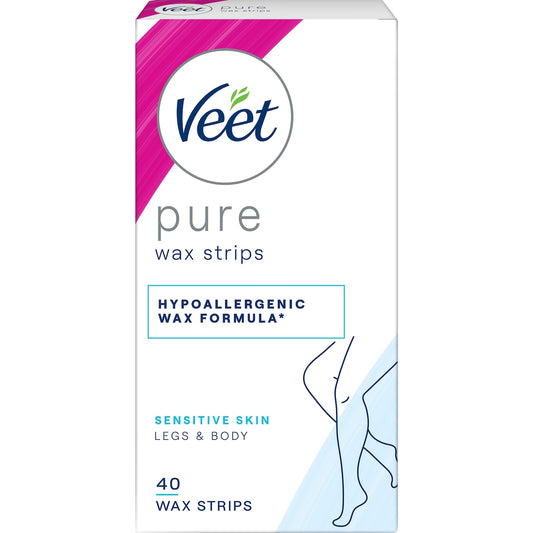 Fruitco Veet Pure Legs & Body Hair Removal Cold Wax Strips 40 Pack