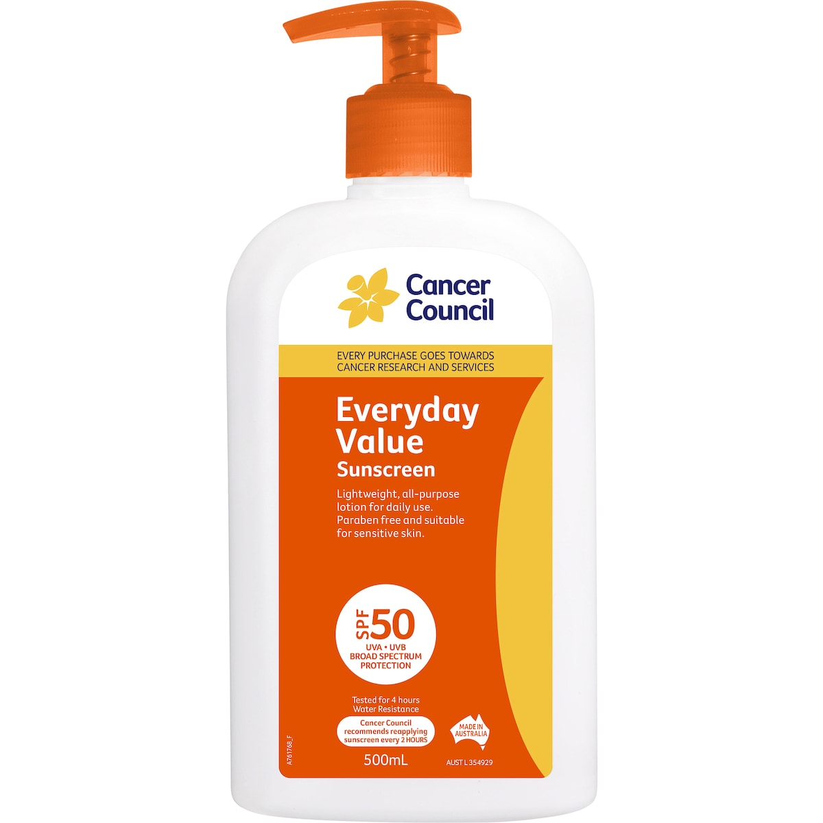 Fruitco Cancer Council Everyday Value Sunscreen Spf50+ 500ml