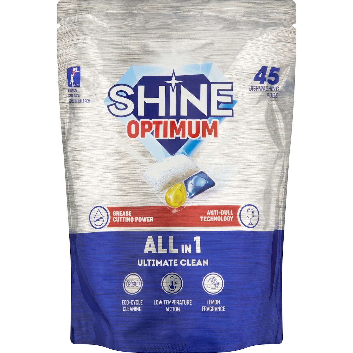 Fruitco Shine Optimum All-In-One Ultimate Clean Dishwashing Pods 45 pack