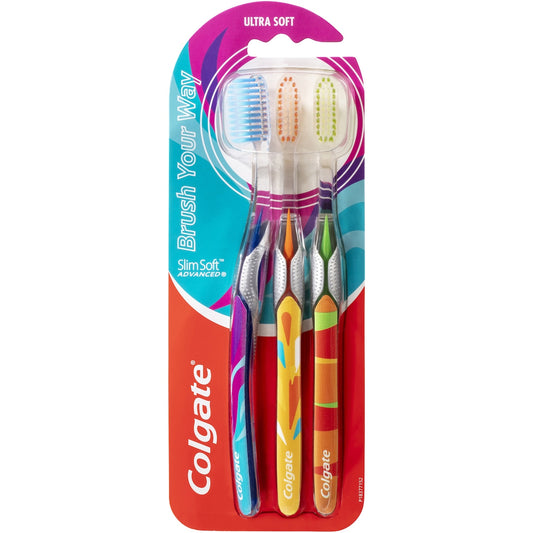 Fruitco Colgate Toothbrush Advanced Slim Utra Soft 3 Pack