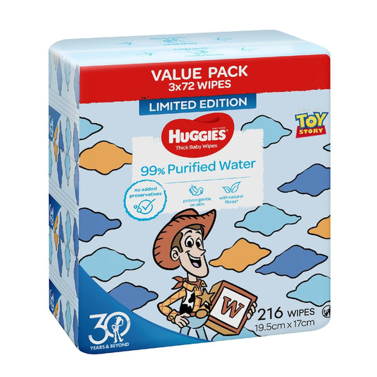 Fruitco Huggies Thick Baby Wipes 99% Purified Water 216 Pack