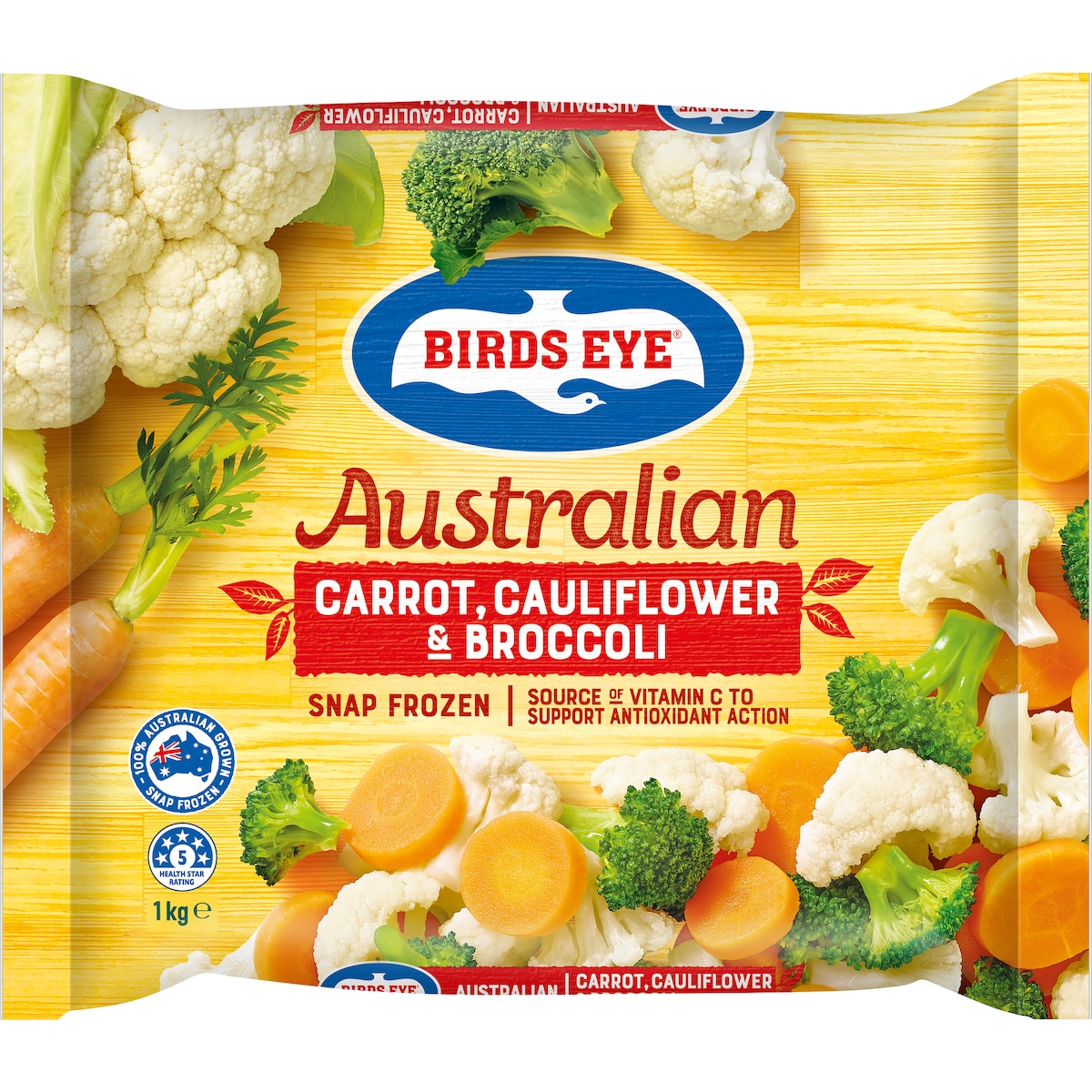 Fruitco Birds Eye Snap Frozen Carrot, Cauliflower & Broccoli 1kg