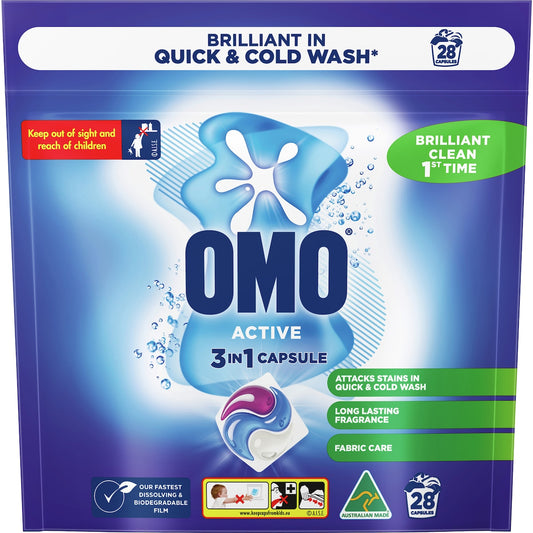 Fruitco OMO Active Laundry Capsules 3-In-1 28 pack