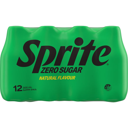 Fruitco Sprite Zero Sugar Lemonade Soft Drink Mini Bottles 300ml x12 Pack