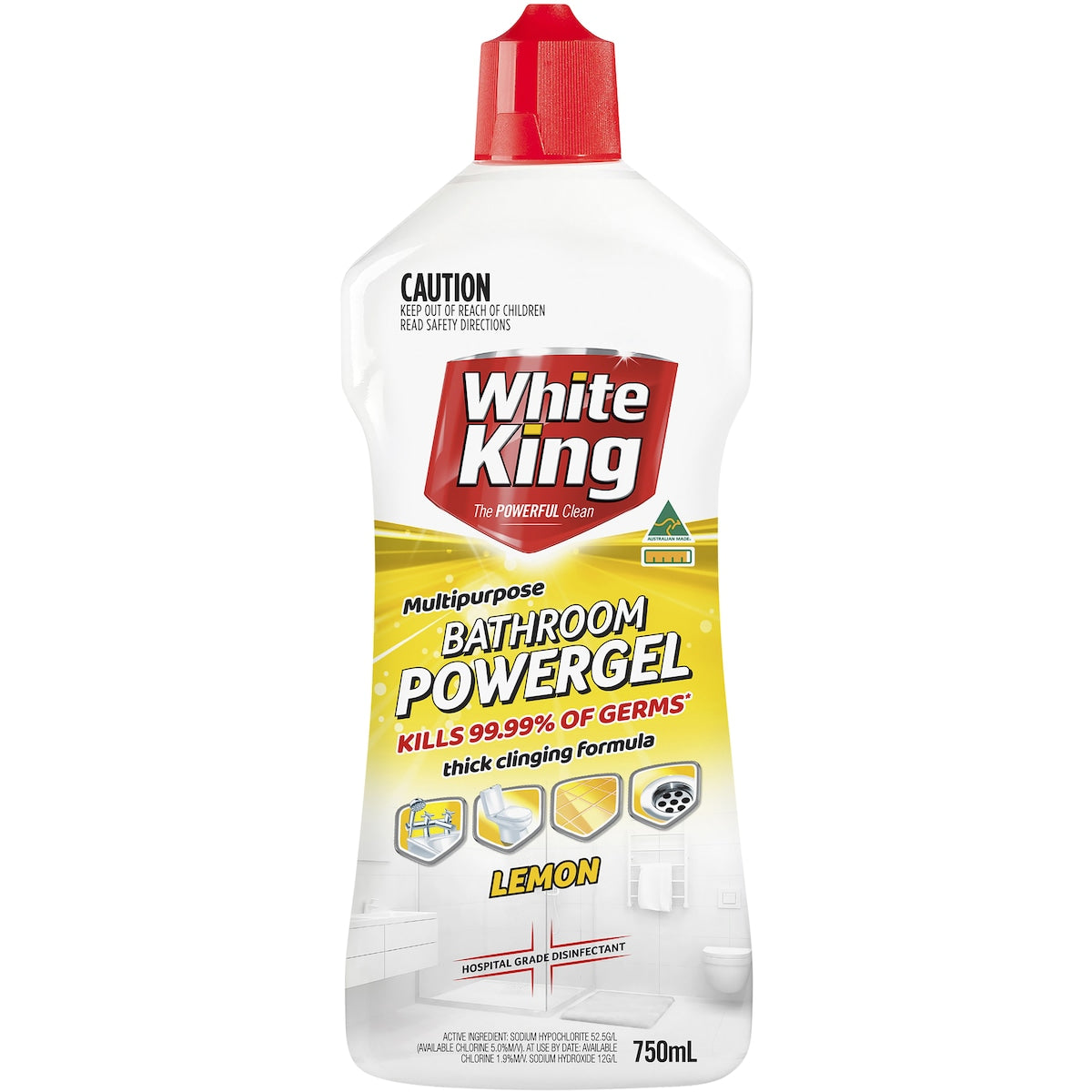 Fruitco White King Bathroom Power Gel Lemon 750ml