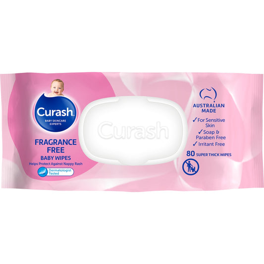 Fruitco Curash Baby Wipes Fragrance Free 80 Pack