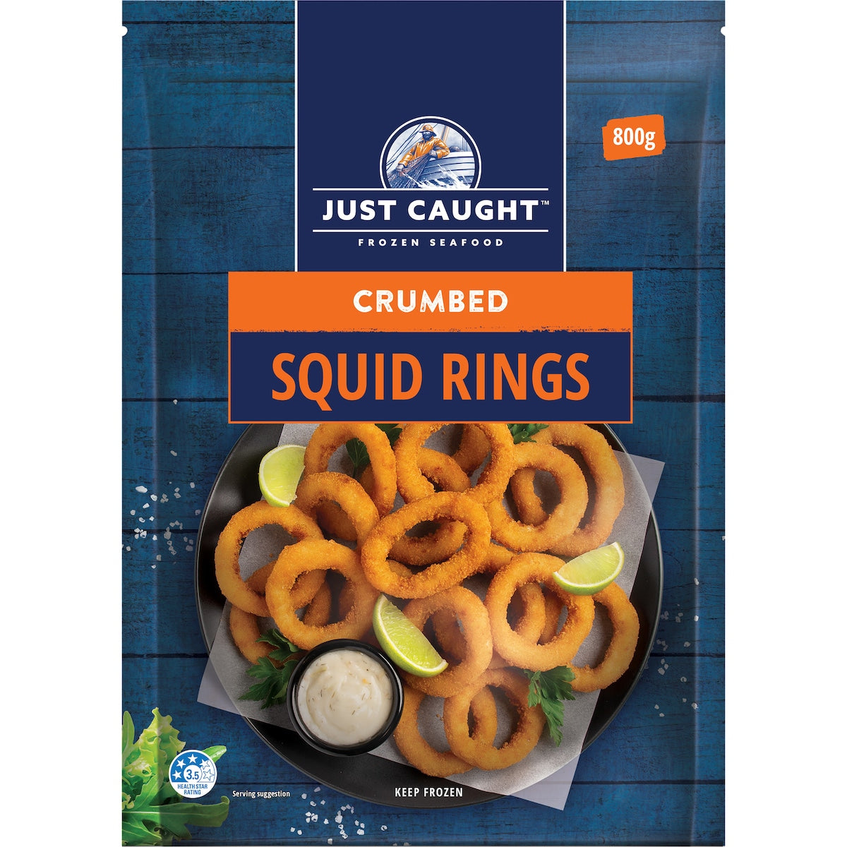 Fruitco Just Caught Crumbed Squid Rings 800g