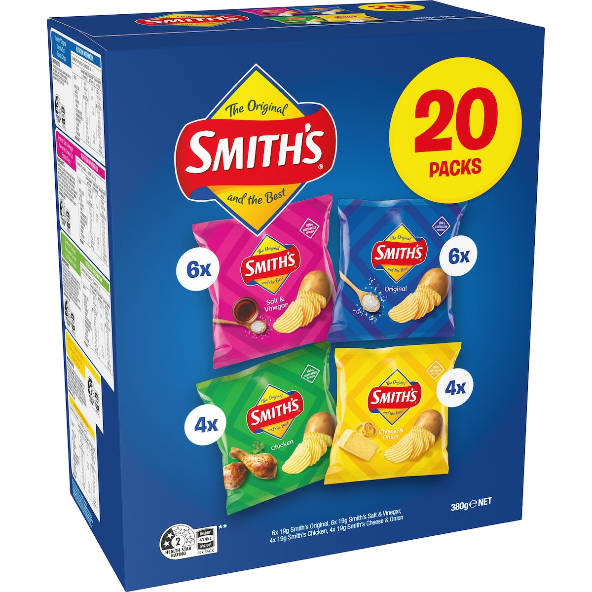 Fruitco Smith's Potato Chips Original Favourites Multipack Variety 20 Pack